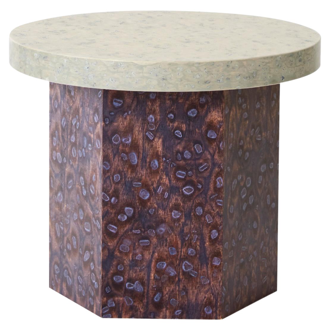 Round Bold Osis Hexagon Base Side Table by Llot Llov For Sale