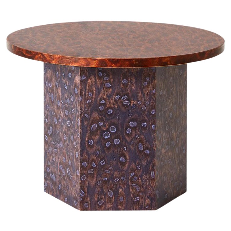 Round Slim Osis Hexagon Base Side Table by Llot Llov For Sale