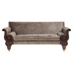 George IV Style Mahogany and Upholstered Sofa