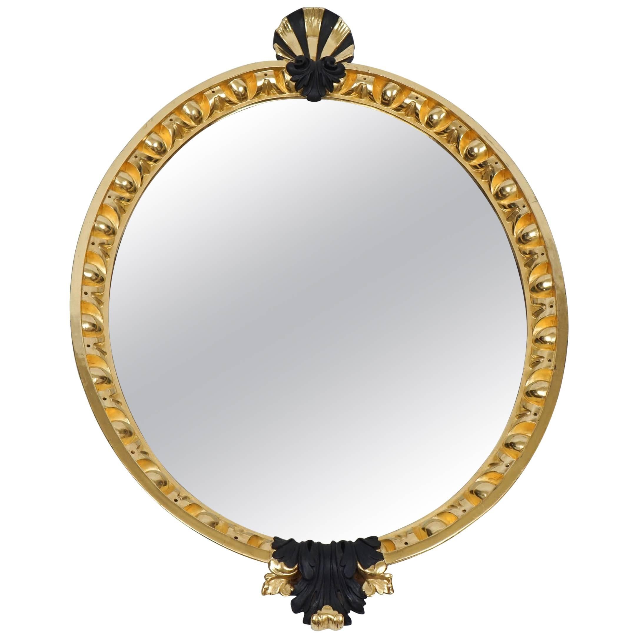 George II Gilt and Ebonized Looking Glass Mirror after William Kent, circa 1740