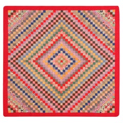 Nazmiyal Collection Colorful Antique American Quilt. 6 ft 2 in x 6 ft 8 in