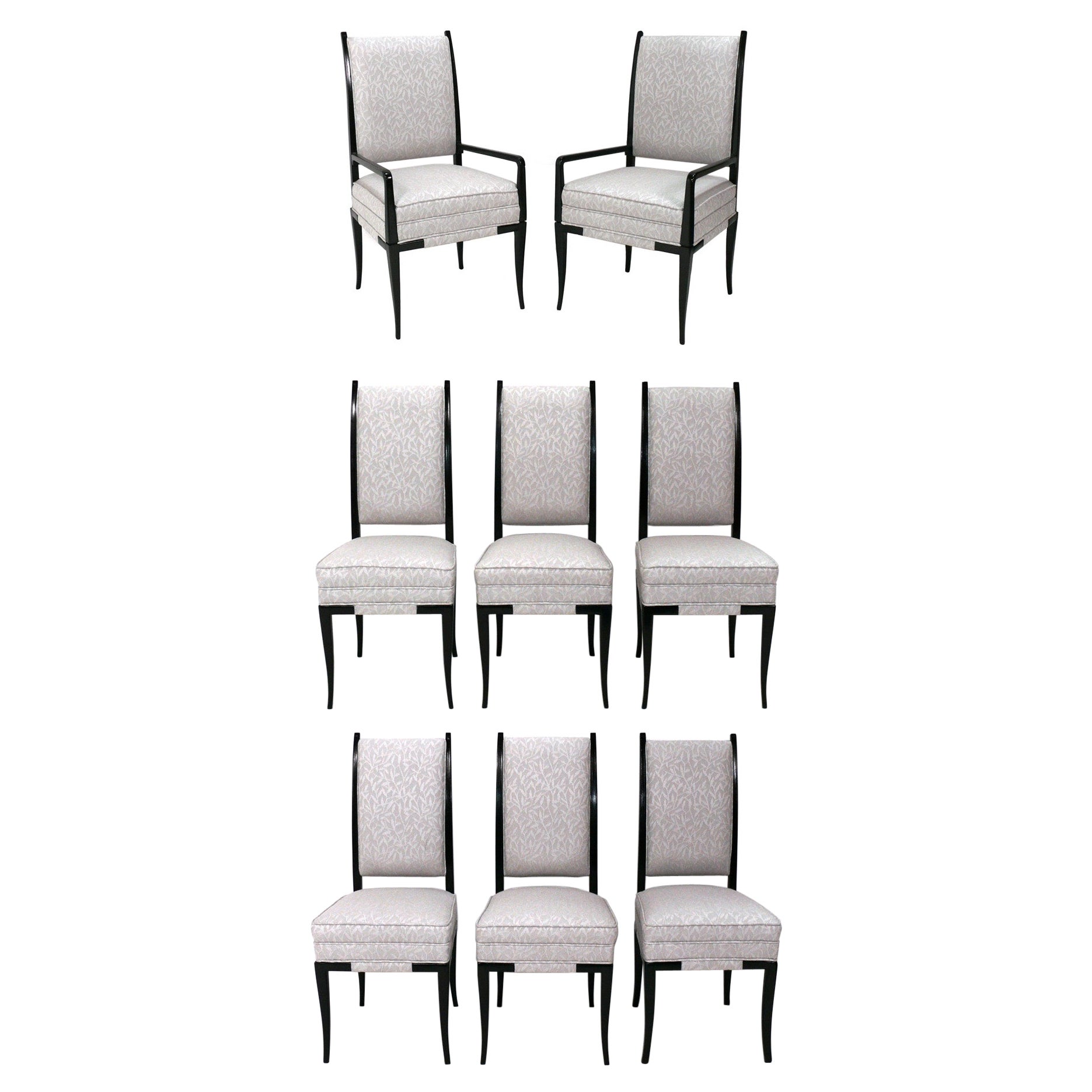 Tommi Parzinger Dining Chairs 2 Arm Chairs 6 Side Chairs For Sale