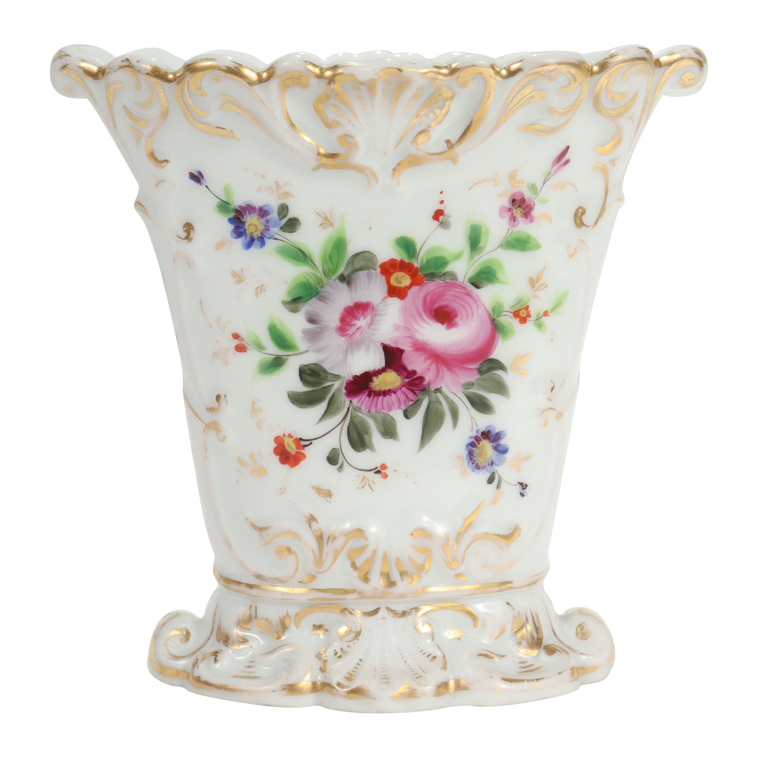 Antike Old Paris oder Vieux Paris Porzellan Fächerförmige Vase