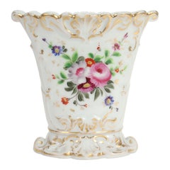 Antique Old Paris or Vieux Paris Porcelain Fan Shaped Vase