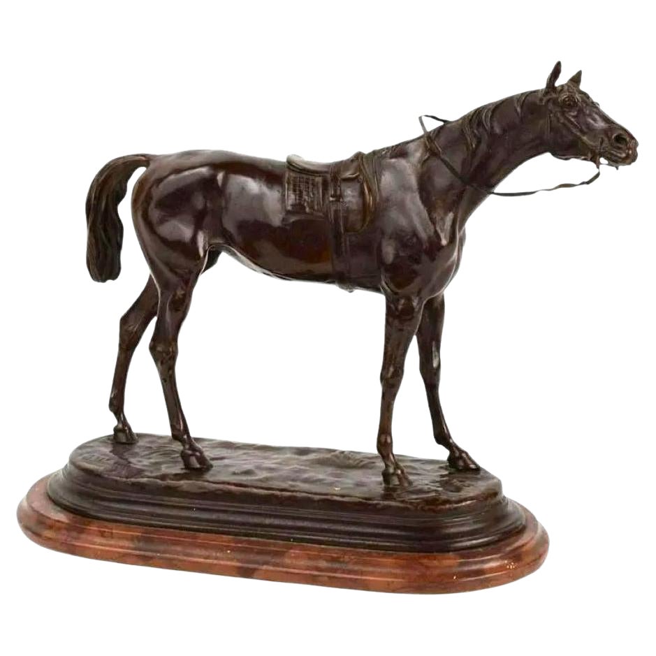Bronze équestre, cheval de course pur-sang de J. MOIGNIEZ (1835-1894)