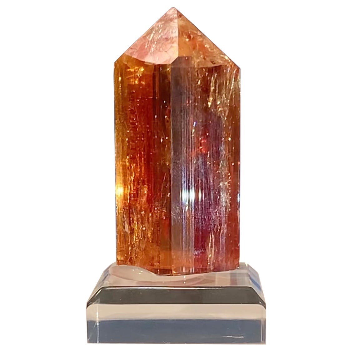 Museum Quality Imperial Topaz on Lucite Base