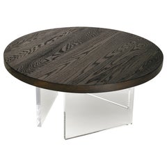 Constantinople Round Coffee Table in Torched Oak by Autonomous Furniture