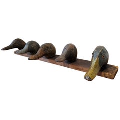 Early 20C Mounted Duck Decoy Heads 2