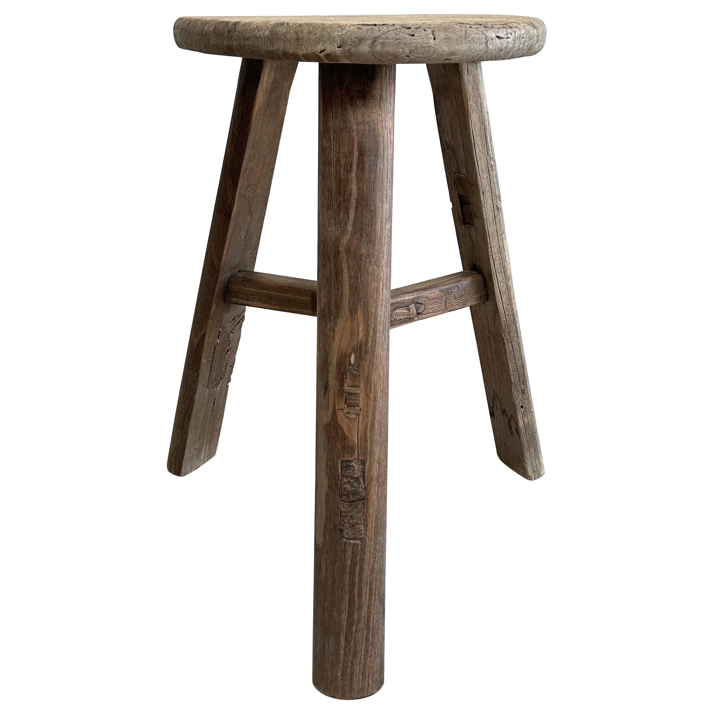 Vintage Antique Elm Wood Stool at 1stDibs wooden stools for sale, antique stools for sale