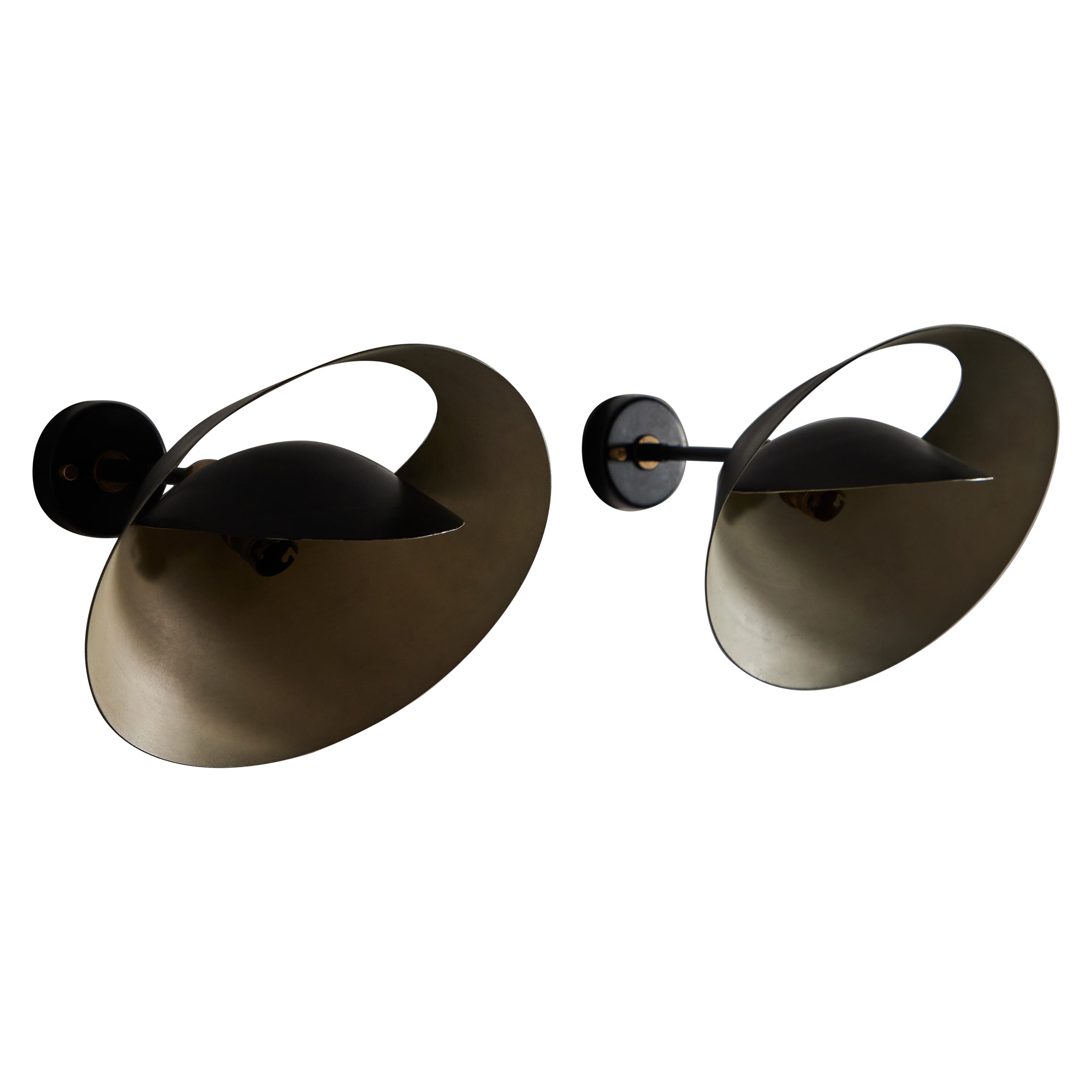 Rare Saturne Sconces by Serge Mouille For Sale