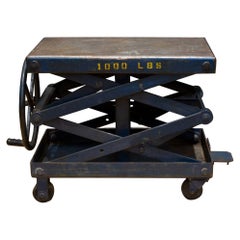 Early 20th c. Factory Scissor Lift Table c.1940