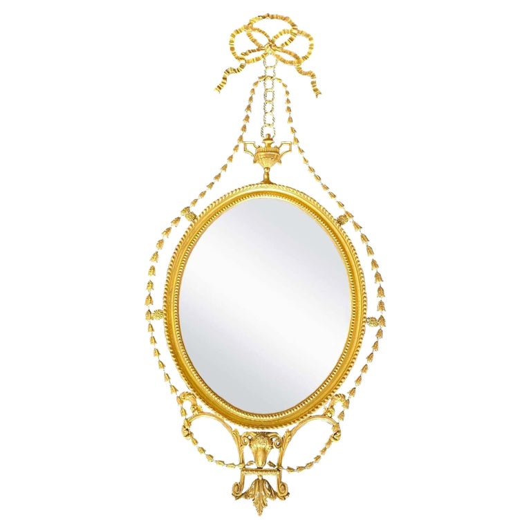 English Adams Style Giltwood Wall Mirror For Sale at 1stDibs
