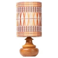 Midcentury Teak Table Lamp with String Art Lampshad, Germany, 1970