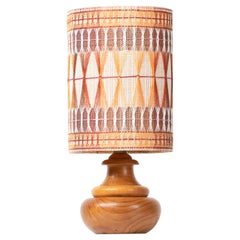 Vintage Midcentury Teak Table Lamp with String Art Lampshad, Germany, 1970