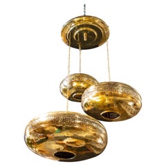 Vintage  Brass Ceiling Lamp with Three Heights