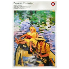 Original Vintage London Underground Poster Days On The Water Regents Park Design