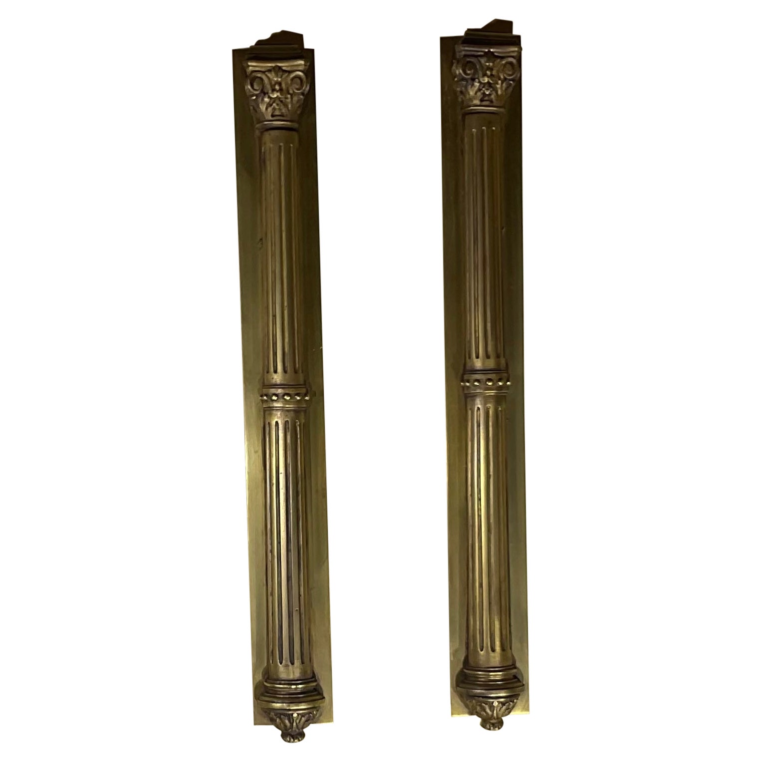 Pair of 19th Century Brass and Bronze Wall Hanging Ornament For Sale