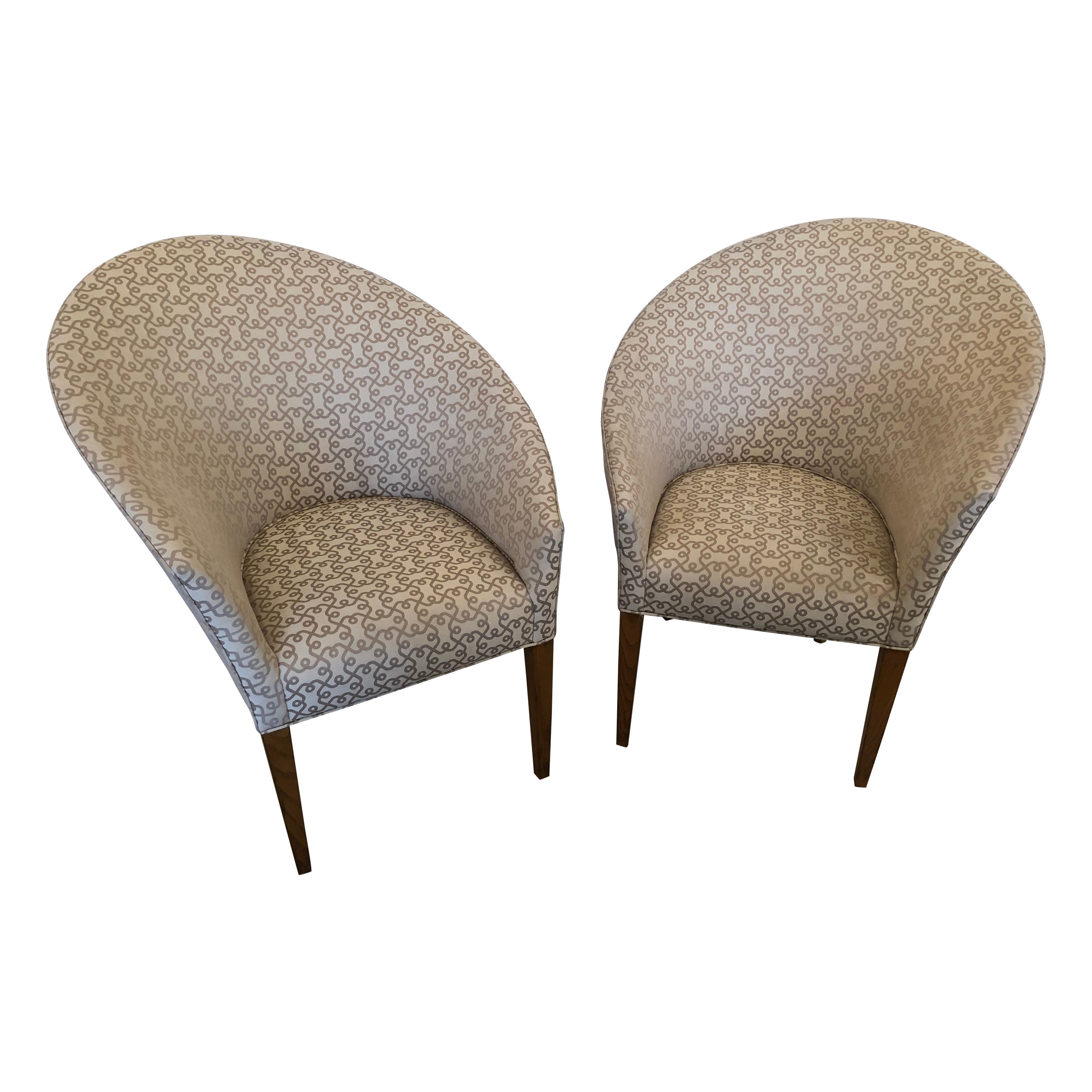 Super Stylish Asymmetrical Shaped Mid-Century Modern Club Chairs