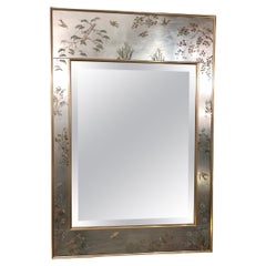 Lovely LaBarge Chinoiserie Mirror with Silver Leaf