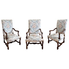 19th century Spanish Set of Three Wooden Armchairs