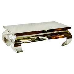 James Mont Polished Stainless Steel Coffee Table