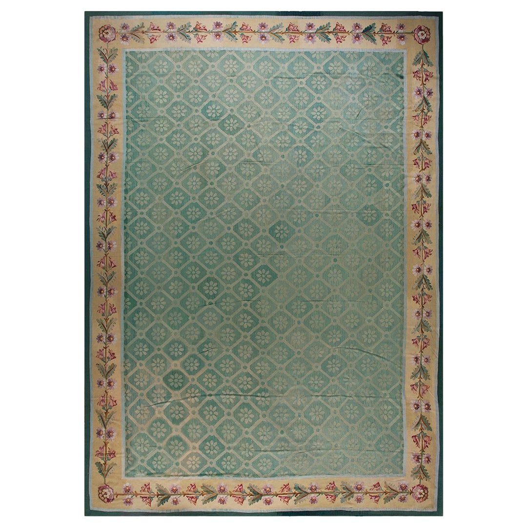 1920s French Aubusson Carpet in Empire Style ( 11'2" x 16' - 340 x 488 ) For Sale