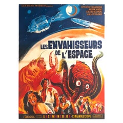 Vintage Space Amoeba 1971 French Grande Film Movie Poster, Belinksy, Linen Backed