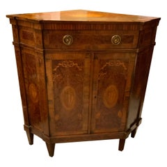 English corner cabinet with fine inlay