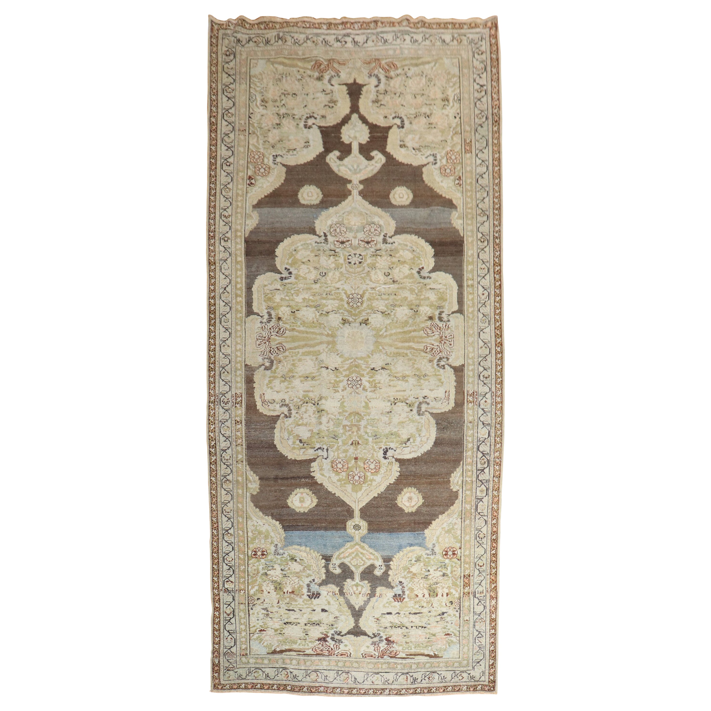 Formal Antique Persian Malayer Gallery Runner For Sale