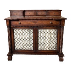 Retro Regency Style Console Desk with Leather Top