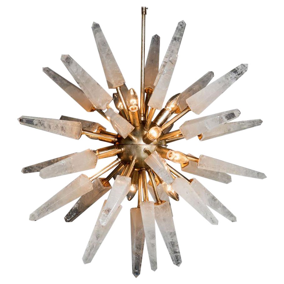 Natural White Quartz Pendant Lamp by Aver For Sale