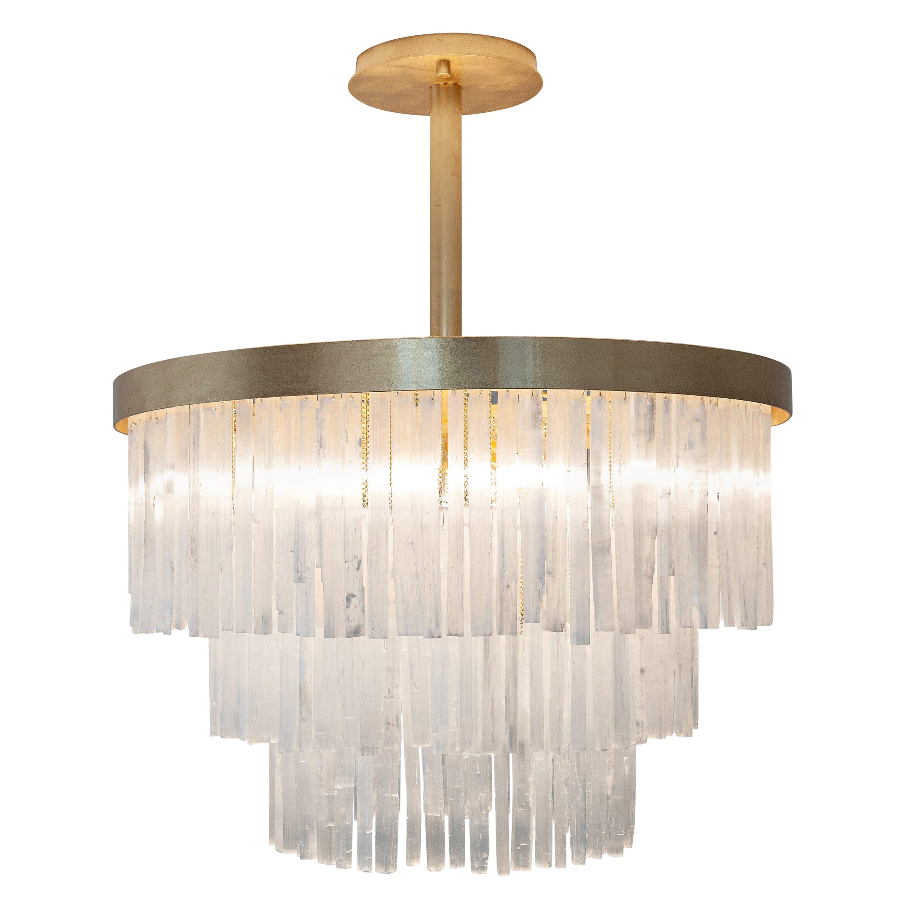 Selenite Chandelier by Aver For Sale