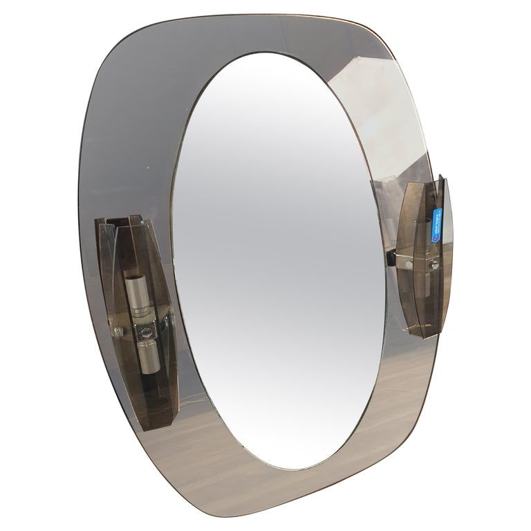 Vintage Bathroom Mirror in Steel For Sale at 1stDibs