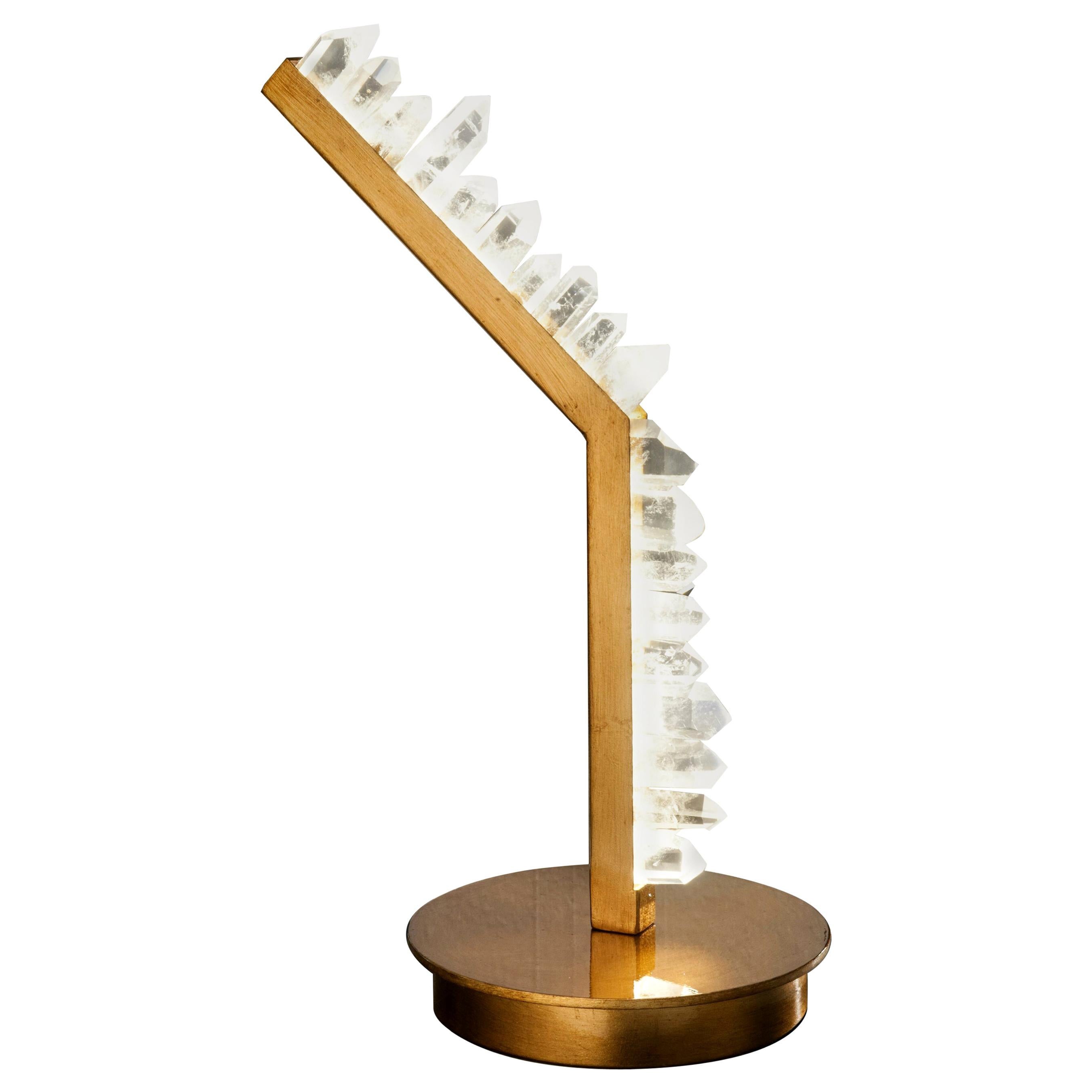 Lampe de bureau en quartz blanc par Aver en vente