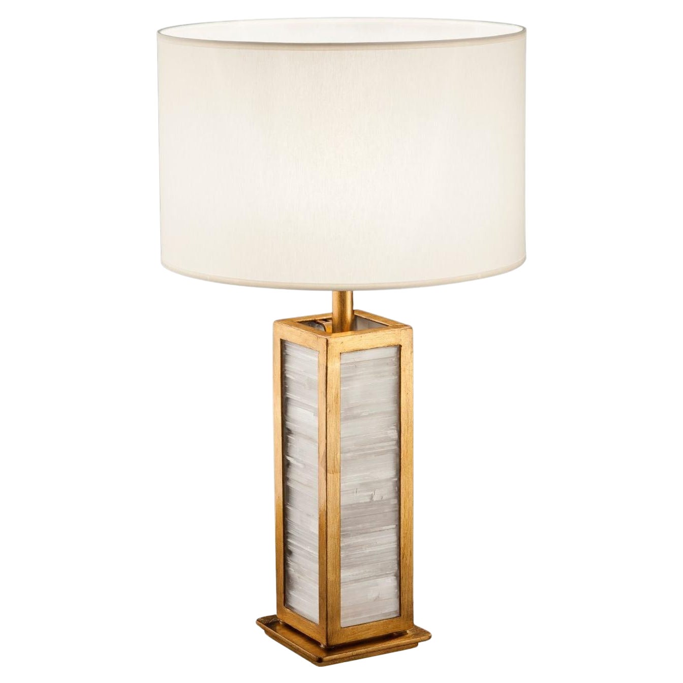 Selenite Table Lamp by Aver For Sale