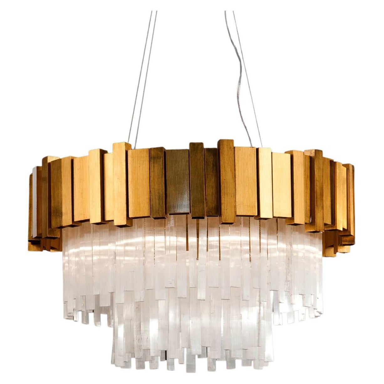 Natural Stone Chandelier Lamp by Aver  For Sale