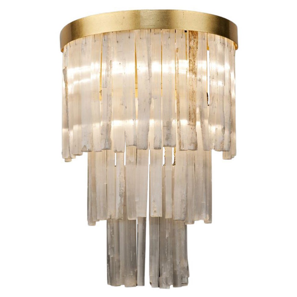 Selenite Wall Sconce by Aver  For Sale