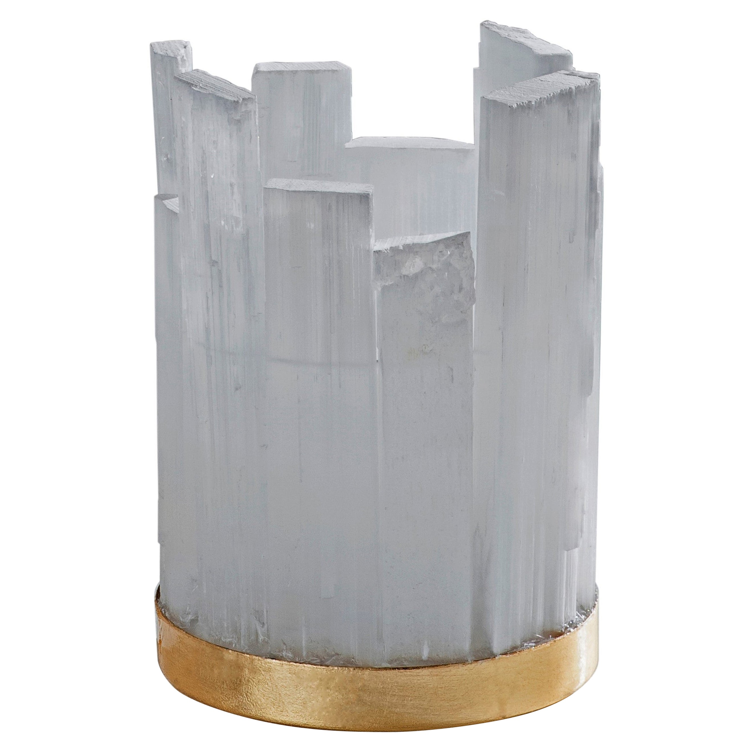 Selenite Candle Holder by Aver  For Sale