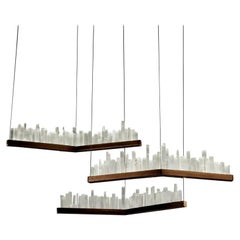 Ensemble de lampes à suspension en quartz blanc par Aver