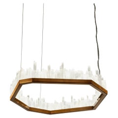 White Selenite Pendant Lamp by Aver 