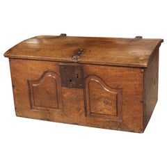 Antique Small 18th Century French Oak Trunk from Normandy