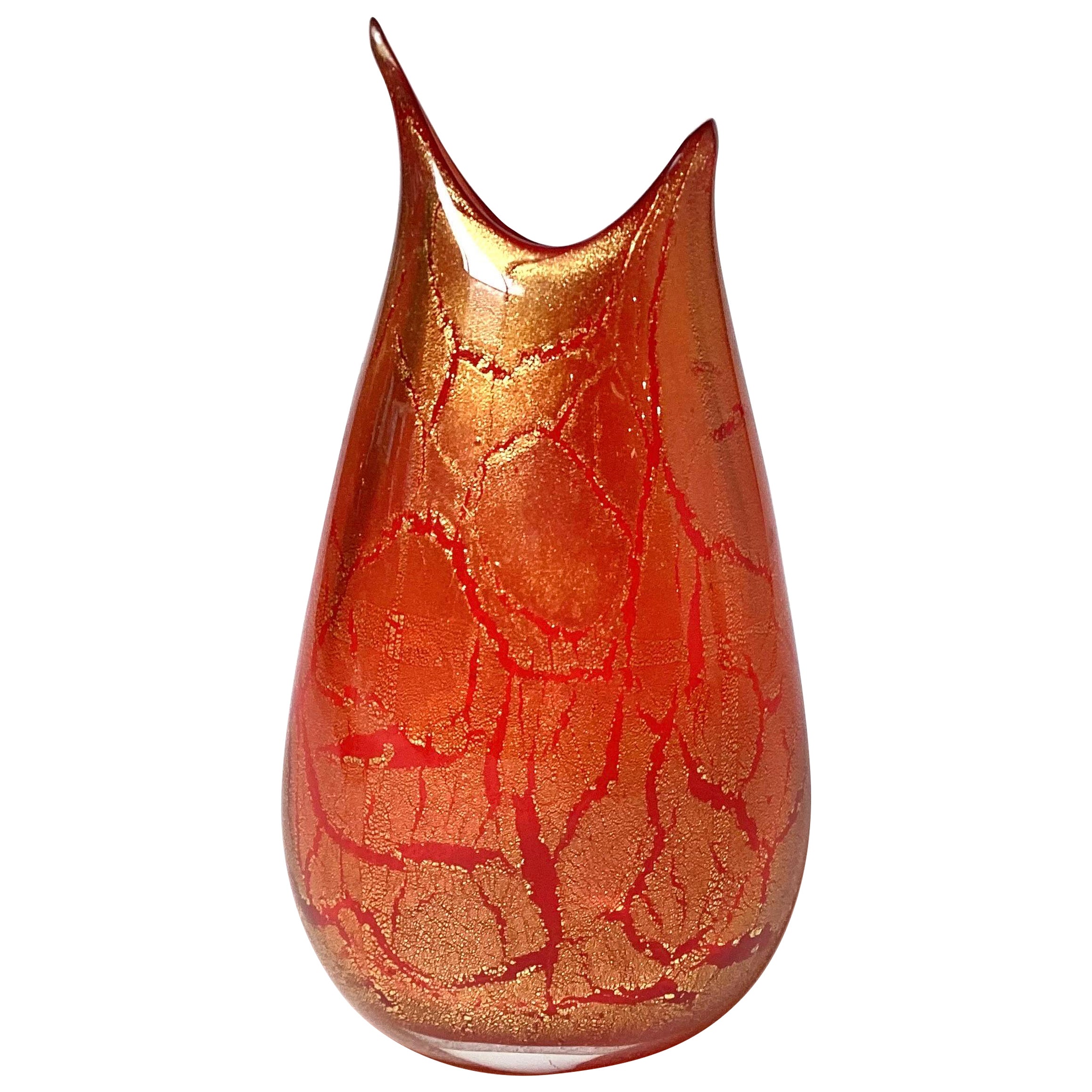Asymmetrical Italian Murano Glass Vase