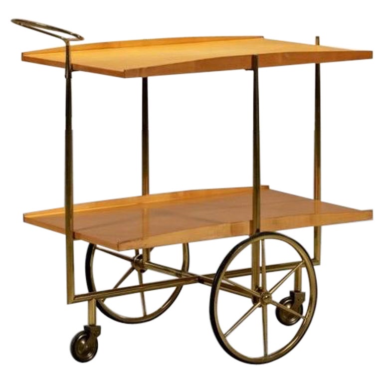 1950s Italian Bar Cart or Tea Trolley by Cesare Lacca