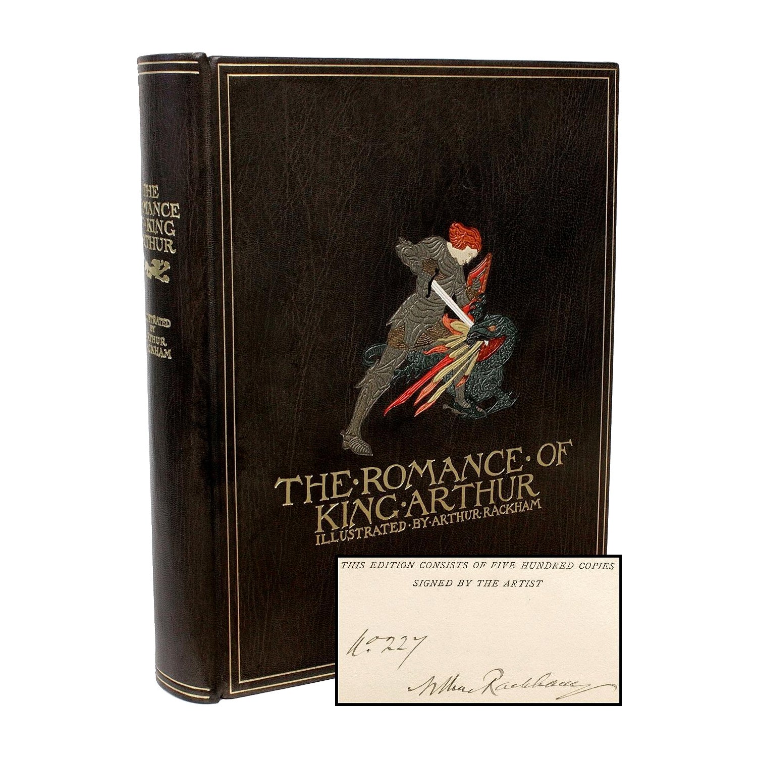MALORY / Rackham, The Romance Of King Arthur, SIGNED IN A FINE ONLAY BINDING ! For Sale