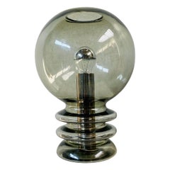Sculptural "Bulb Moon" Glass Table Lamp by Glashütte Limburg, Germany 1960s