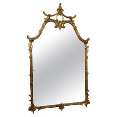 Glam Hollywood Regency Pagoda Style Gilded Mirror