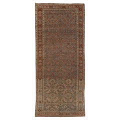 Rust 19th Century Handmade Persian Malayer Wool Rug With Allover Motif