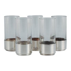 Lino Sabattini, Italian Silversmith, a Set of Five Drinking Glasses