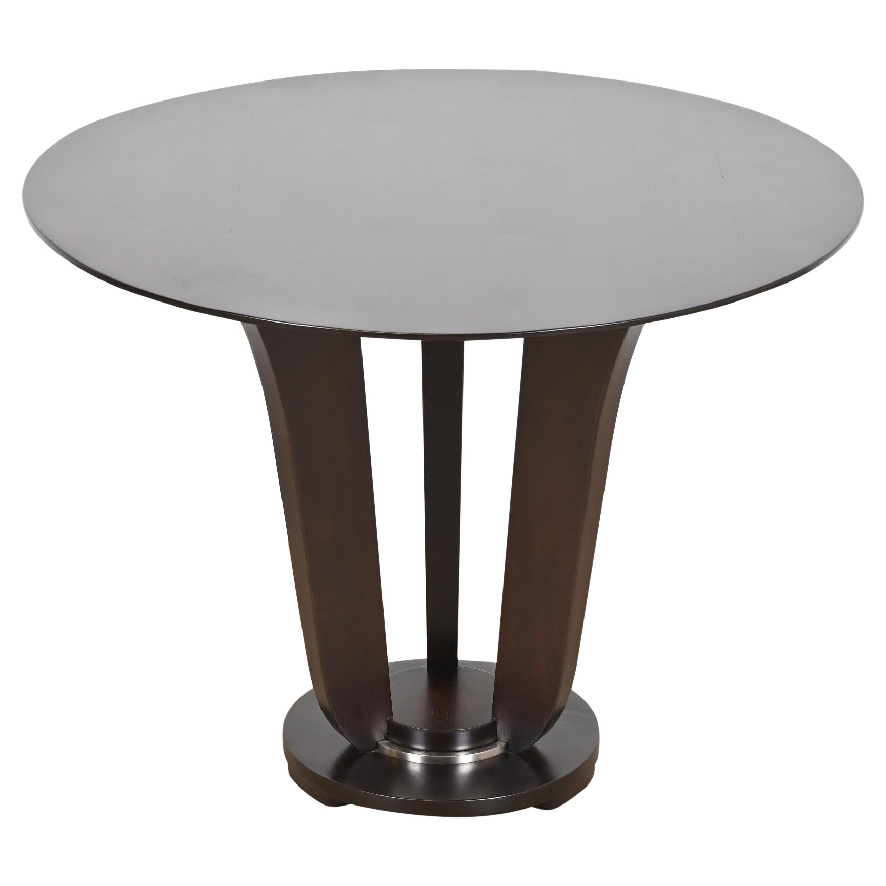 Barbara Barry for Baker Furniture Modern Art Deco Mahogany Pedestal Center Table