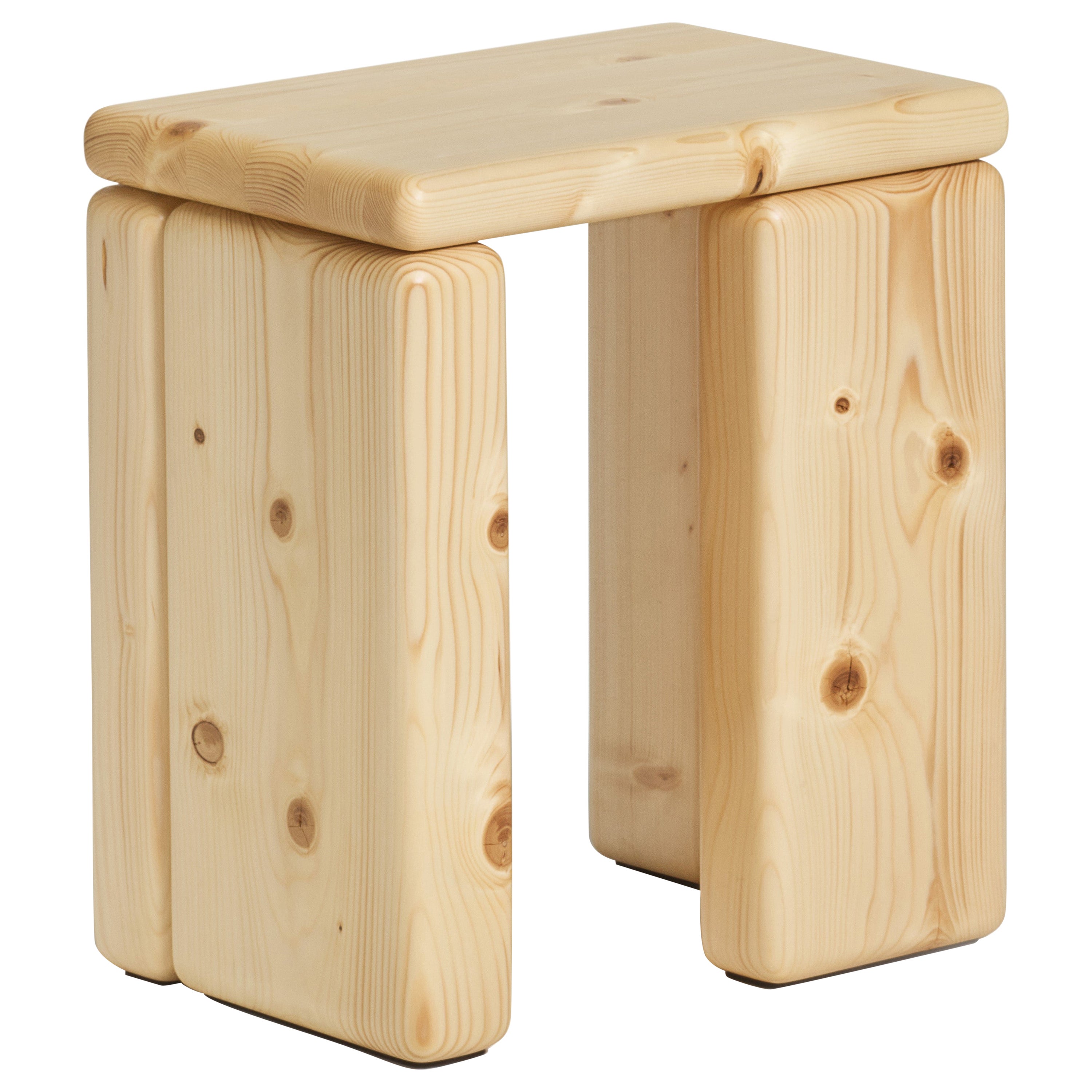 Timber Stool Uncolored Wood by Onno Adriaanse For Sale
